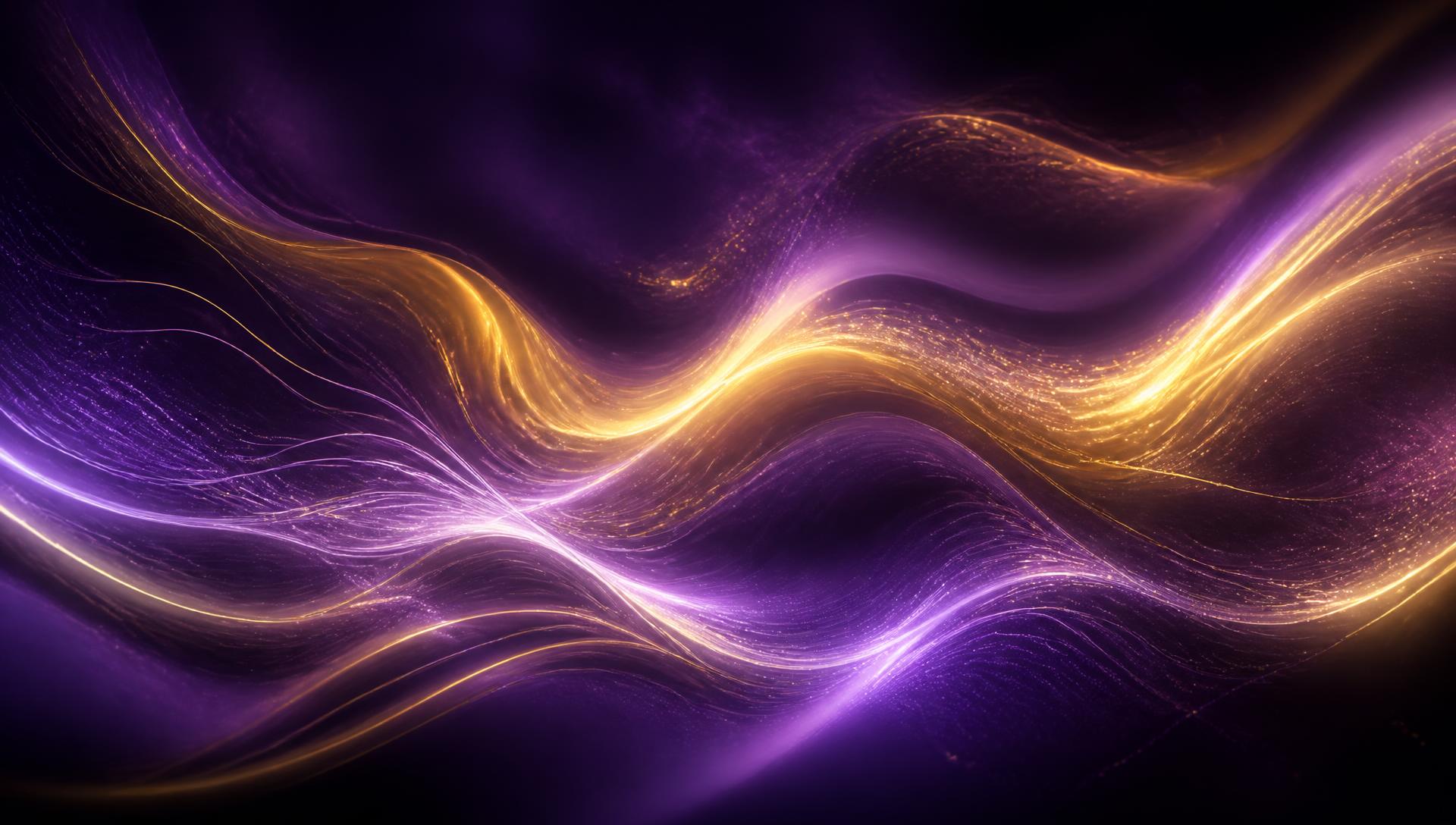 Goldene und violette Lichtwellen als Sinnbild für Heil-Frequenzen